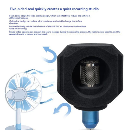 C5 Microphone Windshield — Acoustic Filter Sponge for Professional Condenser Mic Studio Soundproofing