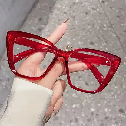 Fashion Cat Eye Glasses with Transparent Lenses – Retro Classic Style Casual Eyewear, Lightweight Fashion Reading Glasses