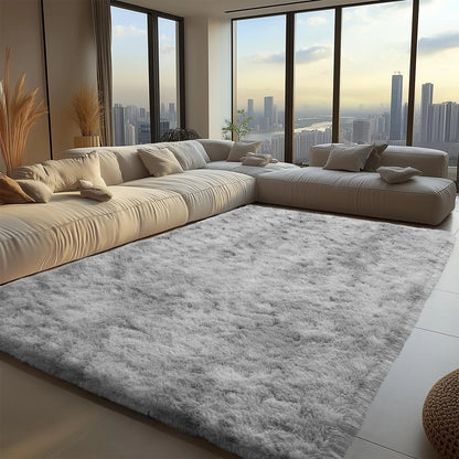 VIKAMA Minimalist Fluffy Area Rug – Non-Slip Living Room Carpet, Soft Kids Room & Bathroom Home Decor Mat