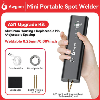 Awgem Portable Handheld Spot Welder – DIY Adjustable 99-Gear Welding Machine for 18650 Lithium Batteries