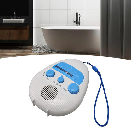 Waterproof AM/FM Shower Radio – Portable Bathroom Radio with Built-In Speaker and Battery Operation
