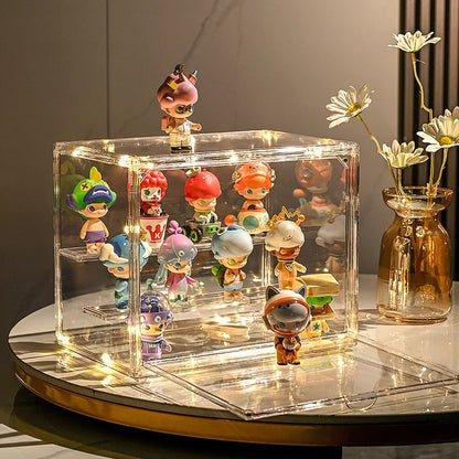 Three-Layer Acrylic Display Rack — Transparent Ladder Organizer for Anime Figures, Car Models, Blind Boxes & Jewelry Sorting