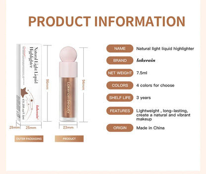 4-Color Liquid Face Highlighter — Bronzer & Contour Shimmer Makeup