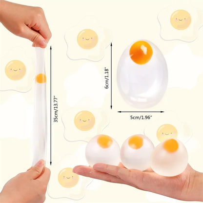 Funky Egg Squishy Ball – Clear Splat Squeeze Toy for Kids & Adults, Easter Basket Filler