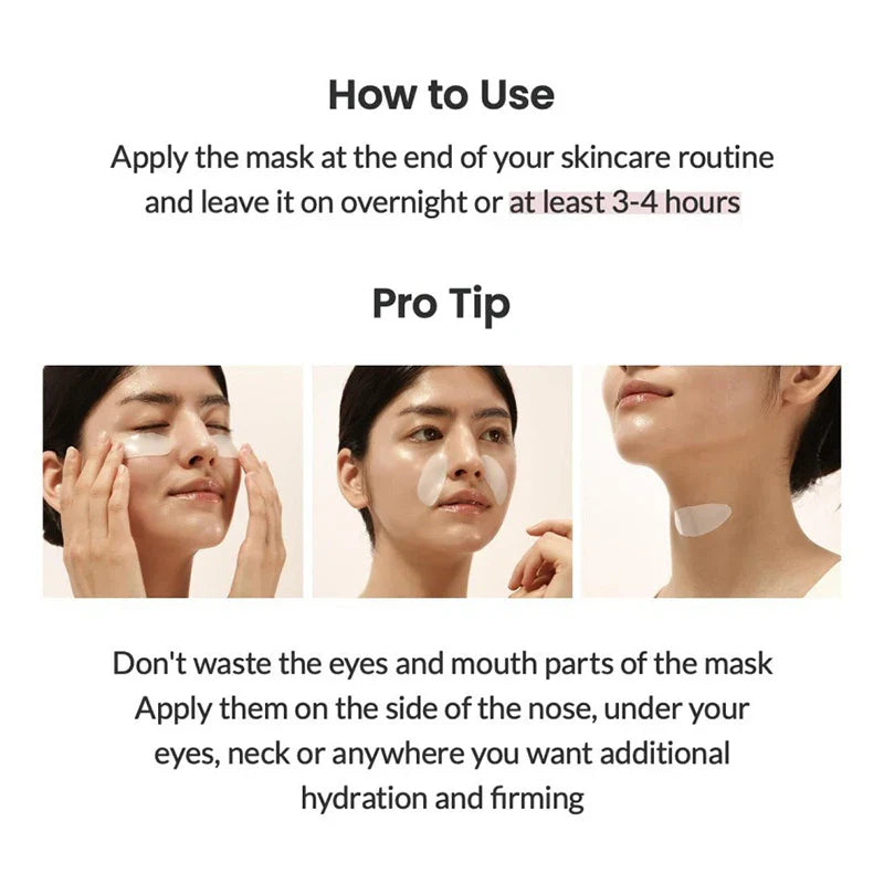 Bio Collagen Face Mask – 20/10/5PCs Shrink Pores, Deep Hydrating Overnight Mask for Moisturizing, Brightening & Skin Care