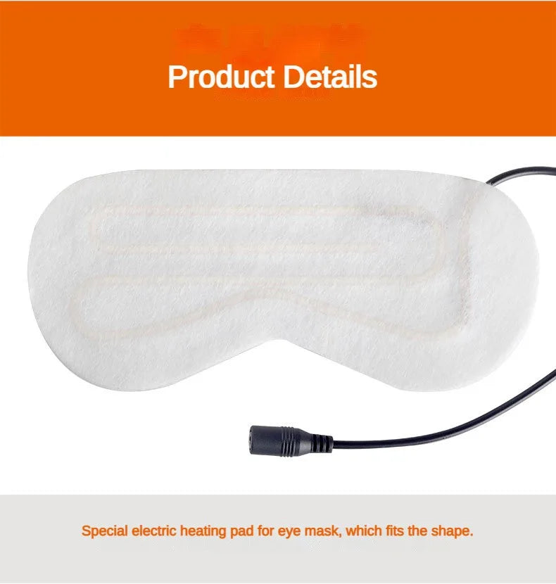 Silk USB Heated Eye Mask — Hot Steam Compress, Temperature-Controlled Sleep Blindfold for Comfortable Rest