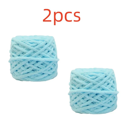 100g Chenille Knitting Yarn – Soft Thick Cotton Ice Strip Wool for DIY Hand Knitting Scarves & Crafts