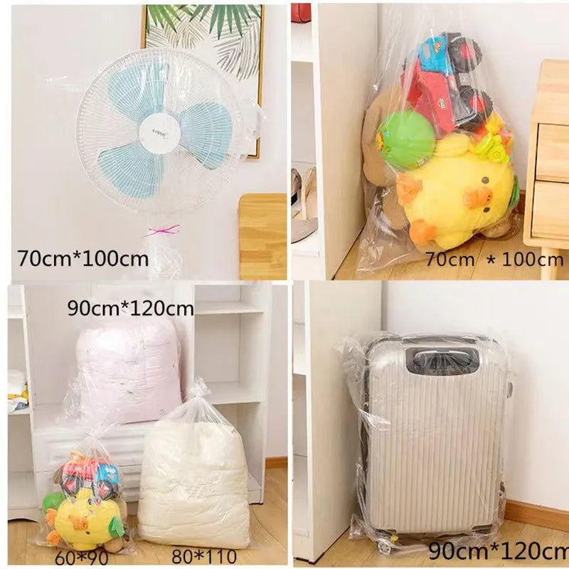 Quilt Storage Bag — Large Transparent Dustproof & Moisture-Proof Organizer for Clothes, Toys & Moving