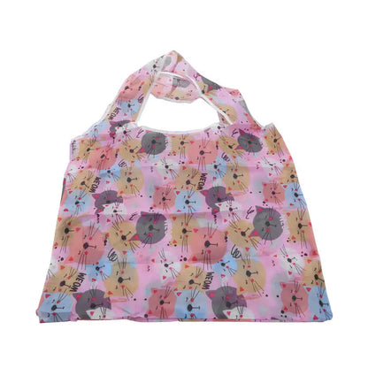 Portable Foldable Shopping Bag – Large Capacity Nylon Tote with Fashion Prints, Lightweight Reusable Travel & Grocery Essential Bag