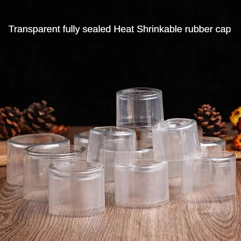 100PCS Wine Bottle Heat Shrink Capsules – Shrink Film Caps for Straight Mouth Bottles Wine Sealing Wrap