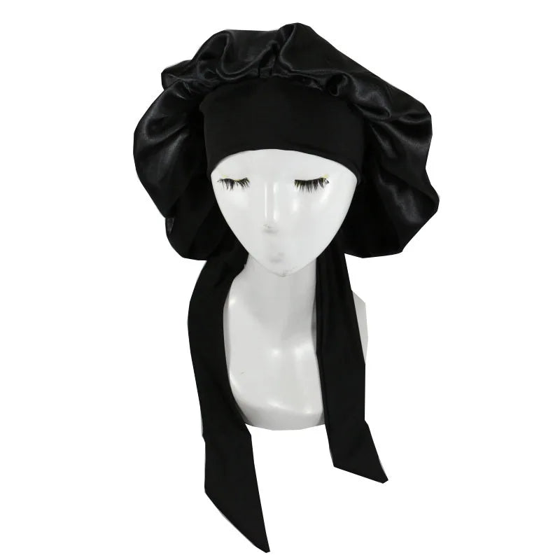 Unisex Satin Sleeping Hat - Solid Color Night Sleep Cap, Hair Care Bonnet, Nightcap for Women and  Men, Shower Turban