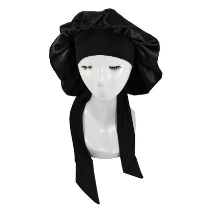 Unisex Satin Sleeping Hat - Solid Color Night Sleep Cap, Hair Care Bonnet, Nightcap for Women and  Men, Shower Turban