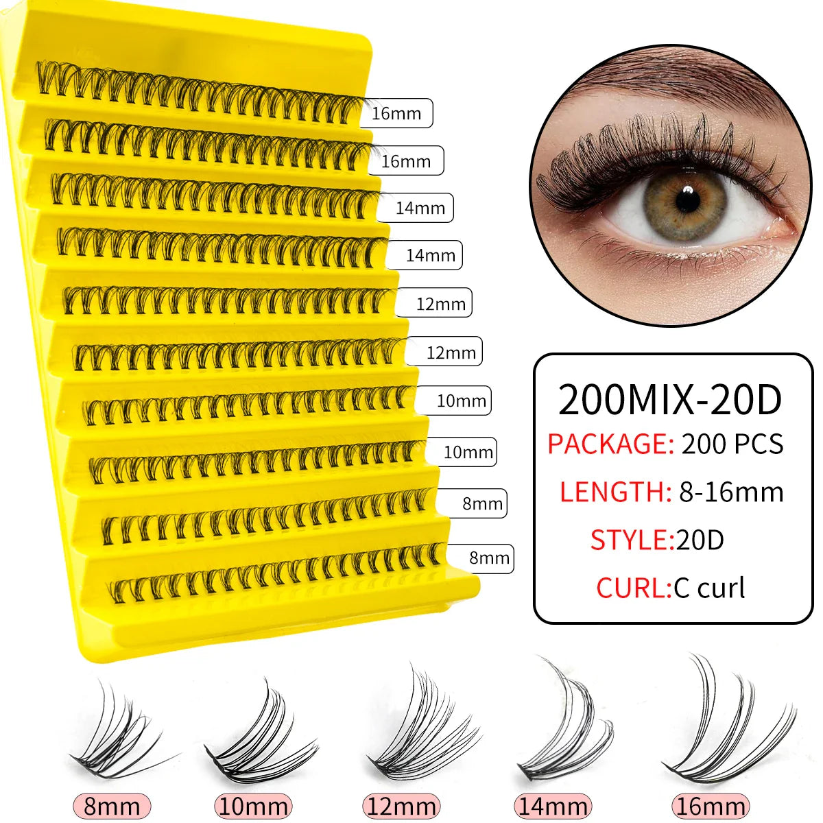 YSDO Premade Volume Fans Eyelash Extensions – 10/14 Rows Natural Mink Individual Cluster Lashes for Makeup