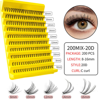 YSDO Premade Volume Fans Eyelash Extensions – 10/14 Rows Natural Mink Individual Cluster Lashes for Makeup