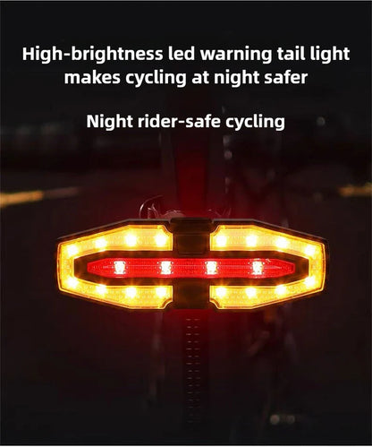 Rechargeable Bike Tail Light with Turn Signals | Wireless Remote Cycling Back Light for Night Riding