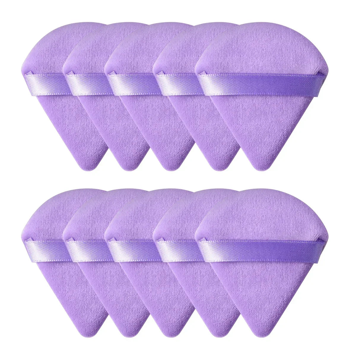 10/20PCS Triangle Velvet Powder Puffs – Mini Face Makeup Sponges, Washable & Lightweight Cosmetic Tools