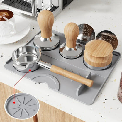 JUSTINLAU Non-Slip Silicone Espresso Tamping Mat – Coffee Press Cushion Pad & Tamp Station Tool for Home & Café Barista Use