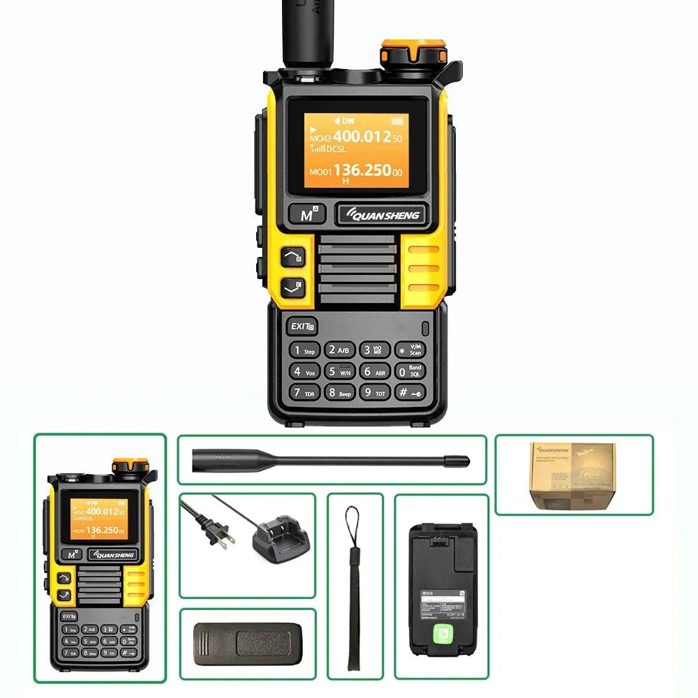 Quansheng UV-K6 Upgrade UV-K5 Interphone – 5W Air Band Radio, UHF/VHF, DTMF, FM Scrambler, NOAA Wireless Frequency with Type-C Charging