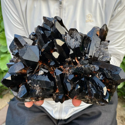 Natural Smoky Black Quartz Crystal Cluster - Large Mineral Specimen & Spiritual Energy Decor