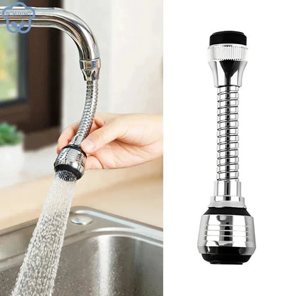 Stainless Steel Kitchen Faucet Sprinkler – Water-Saving Rotating Spray Extender, Lengthening Splash-Proof Bubbler