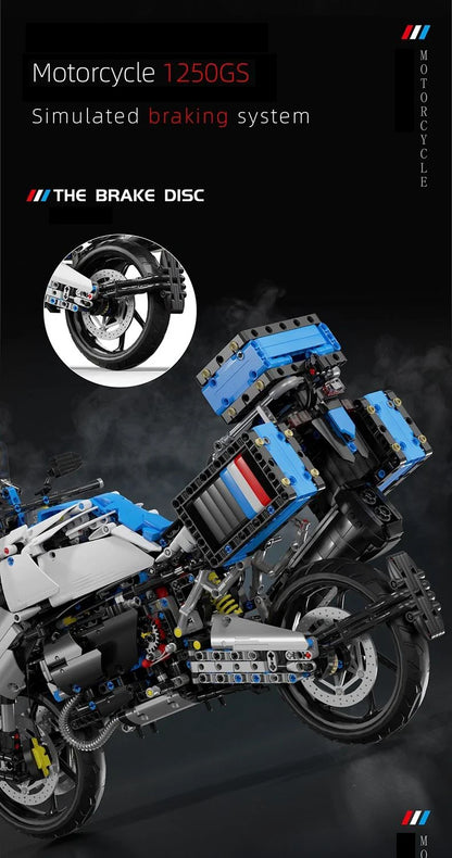 High-Tech 1:5 Motorcycle Model – Modular Brick Racing Motorbike Building Set Toy for Boys T4022