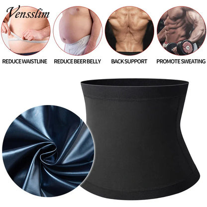 Men's Slimming Waist Trainer Belt – Sauna Sweat Body Shaper & Belly Fat Burner Wrap