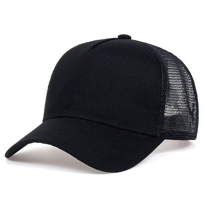 Lightweight Mesh Baseball Cap - Solid Color Breathable Summer Sun Hat for Men & Women