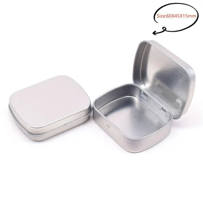 Square Silver Tin Storage Boxes – Small Metal Box for Jewelry, Keys, Coins & Wedding Candy