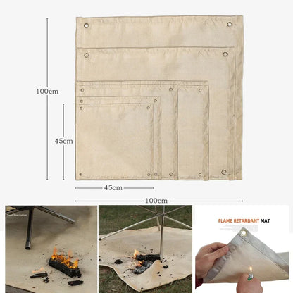 Outdoor Camping Fireproof Mat – Flame Retardant Picnic, Barbecue & Insulation Blanket, High-Temperature Fiberglass Mat