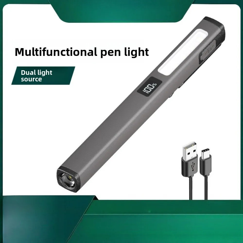 New Long Battery Life LED Pen Flashlight – USB Rechargeable Multi-Function Maintenance Work Light for Outdoor, Camping & Emergency Use