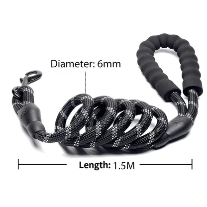 Strong Reflective Dog Leash – Durable Pet Leash for Small, Medium & Large Dogs, Suitable for Pulling & Walking Golden Retrievers