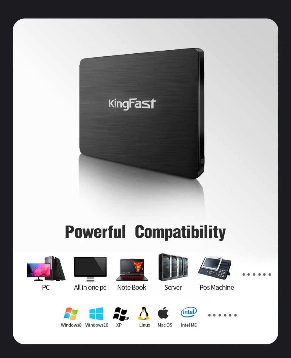 KingFast 2.5" SATA 3 SSD – 120GB, 128GB, 240GB, 256GB, 480GB, 512GB, 1TB Internal Solid State Drive for Laptop & Desktop PC   2/2