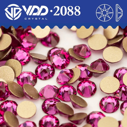 VDD Non Hot Fix Crystal Nail Art Rhinestones - 2088 Flower Flatback Gems for DIY Nail Decorations