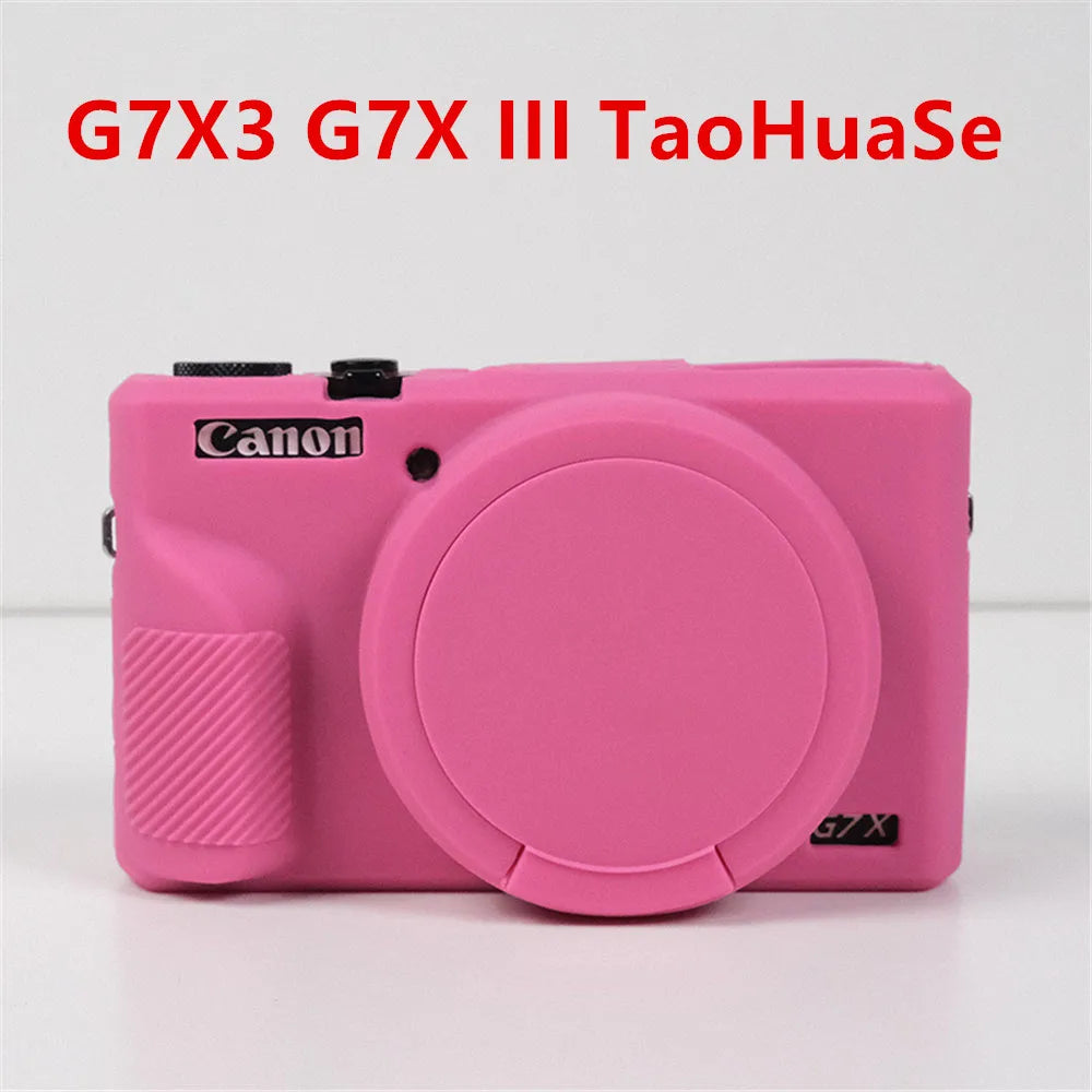 Canon G7X Silicone Camera Case - Soft Rubber Shockproof Body Cover with Lens Cap for G7X Mark II III G7XII G7X2 G7XIII G7X3