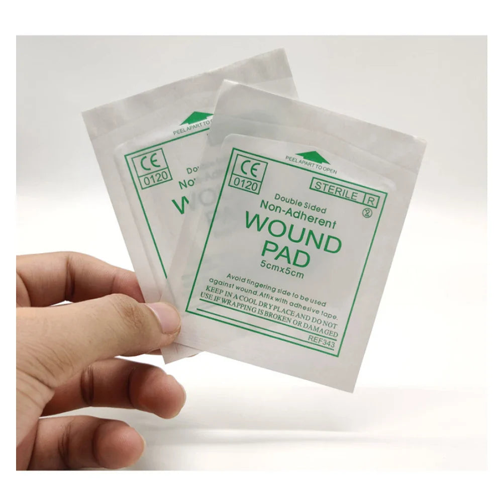 50/100PCS Sterile Non-Woven Gauze Pads - Waterproof Cotton Wound Care & First Aid Dressing Supplies