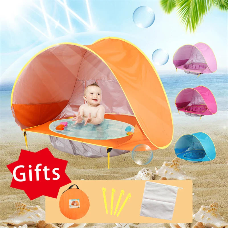 Portable Baby Beach Tent – UV Protection Sun Shelter for Infant, Outdoor Play & Swimming Pool Toy House