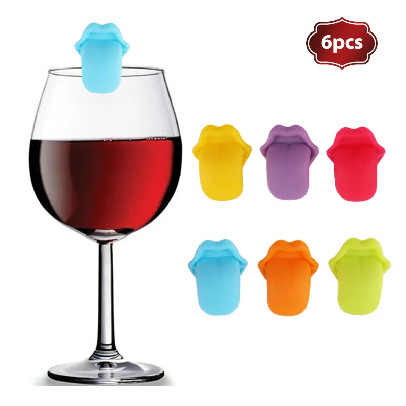 Wine Wanders: Silicone Glass Tongue Charms - Sip, Identify, and Charm Away!