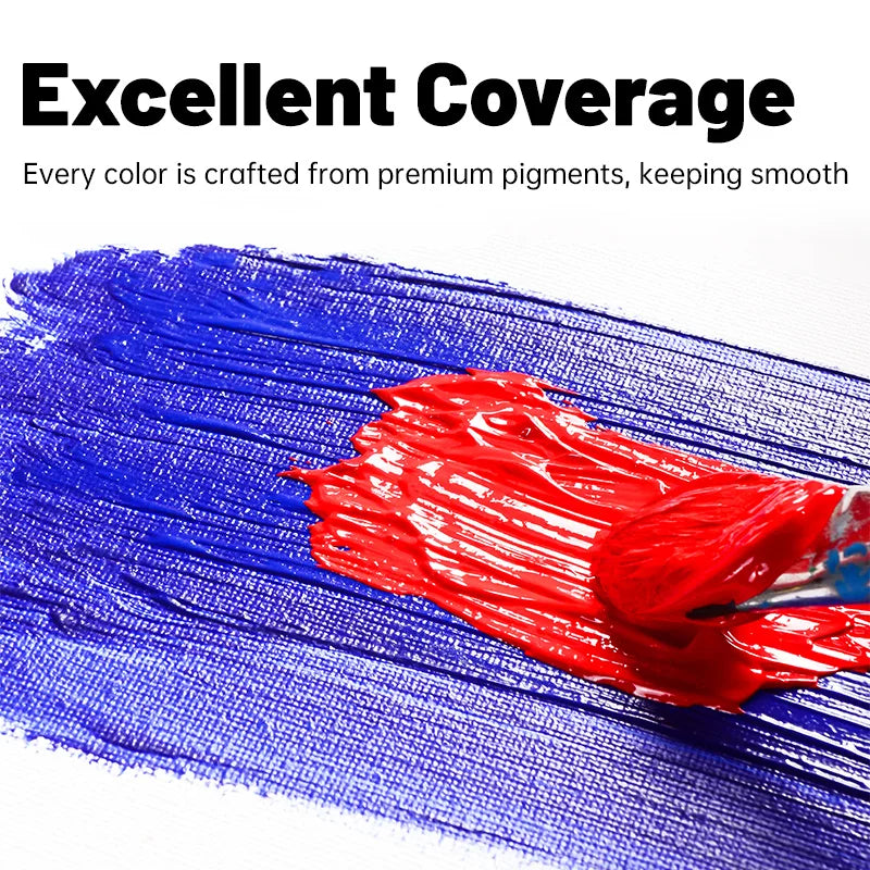 Vibrant Acrylic Paint Set – 12/18/24/36 Colors (12ml) for Paper, Wood, Canvas, Rock, Ceramic, Clothes & DIY Art