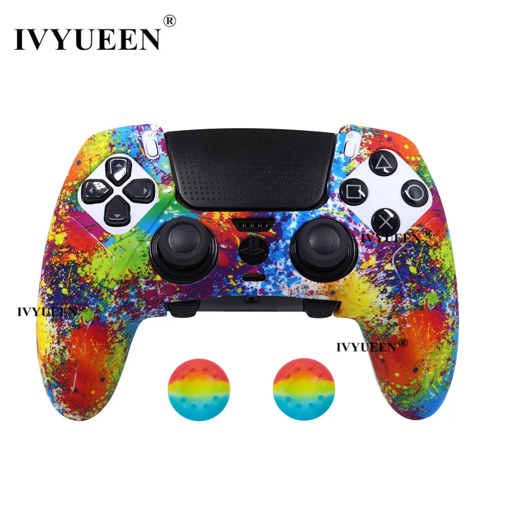 IVYUEEN Water Transfer Printing Silicone Protective Skin for PS5 DualSense Edge Controller