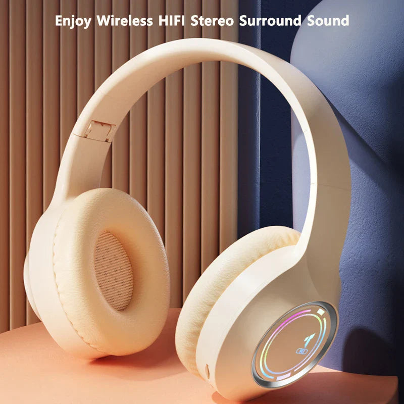 M3 Light-Emitting Bluetooth Headset | Folding LED Card Design | Wireless & TYPE-C Charging | Multi-Scene Use for Gaming & Office