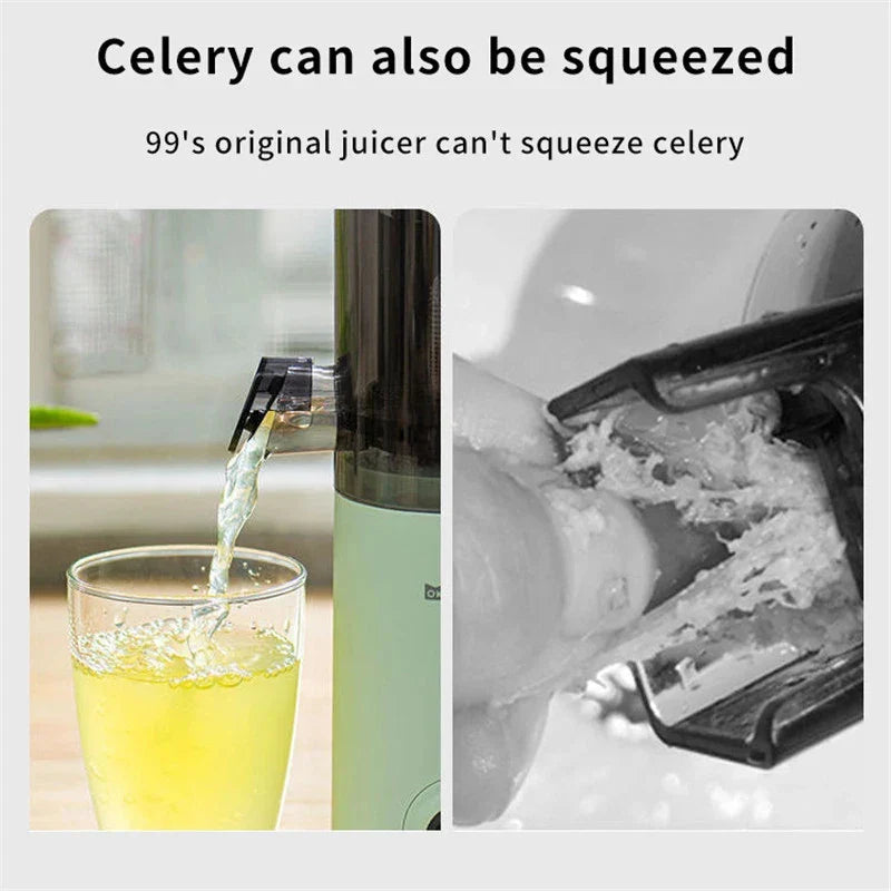 Mokkom Mini Slow Juicer — Full-Automatic Household Juicer with Residue Separation, Multifunctional Fruit & Vegetable Juicer