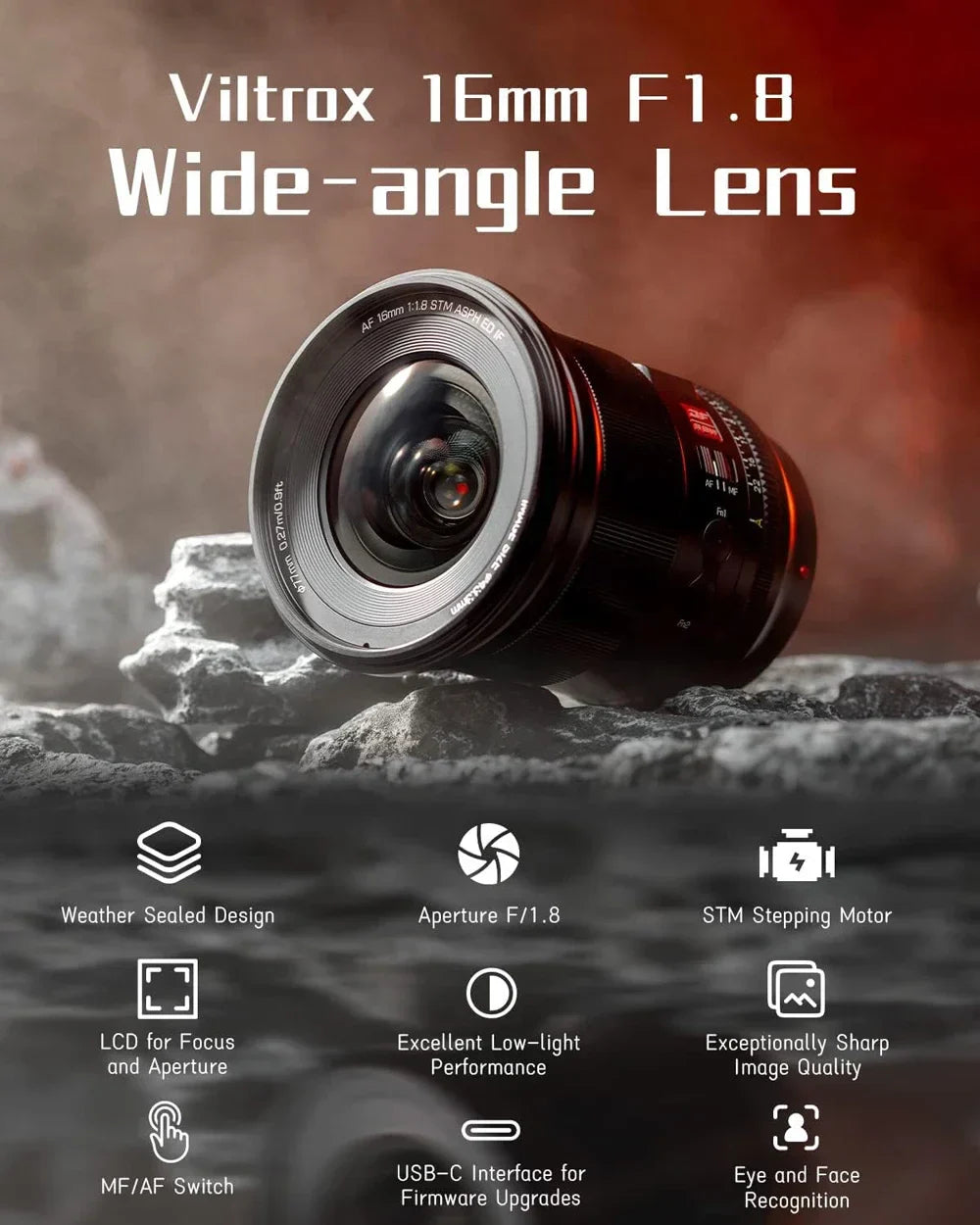 Viltrox AF 16mm F1.8 FE Wide Angle Fisheye Lens – Full Frame Camera Lens for Sony E Mount A7II, A7III, A7IV, A7SIII, A7RV, ZVE1