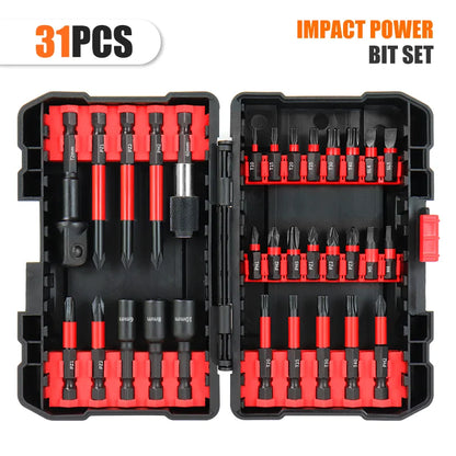 31Pcs Electric Screwdriver Bit Set - Alloy Phillips Hex Torx Socket Bits with Storage Case