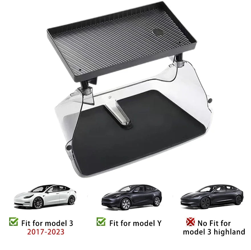 Center Console Organizer for Tesla Model 3 & Model Y Highland – Anti-Slip Under Screen Storage Box with Screen Back Storage
