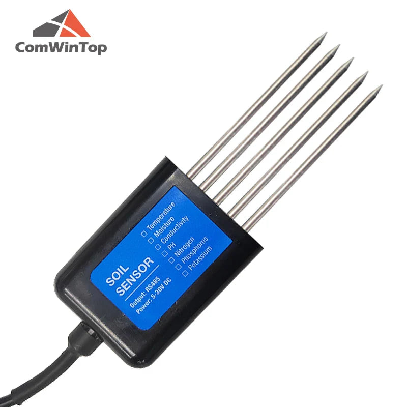 7-in-1 Soil Moisture, Temperature, Humidity, EC, pH & NPK Sensor with RS485, 4-20mA or 0-5V Output
