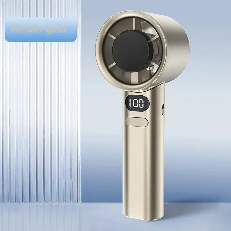 Portable Mini Bladeless Hand Fan – USB Rechargeable Handheld Personal Fan with 120-Speed High-Speed Airflow, Electric Cooling Fan