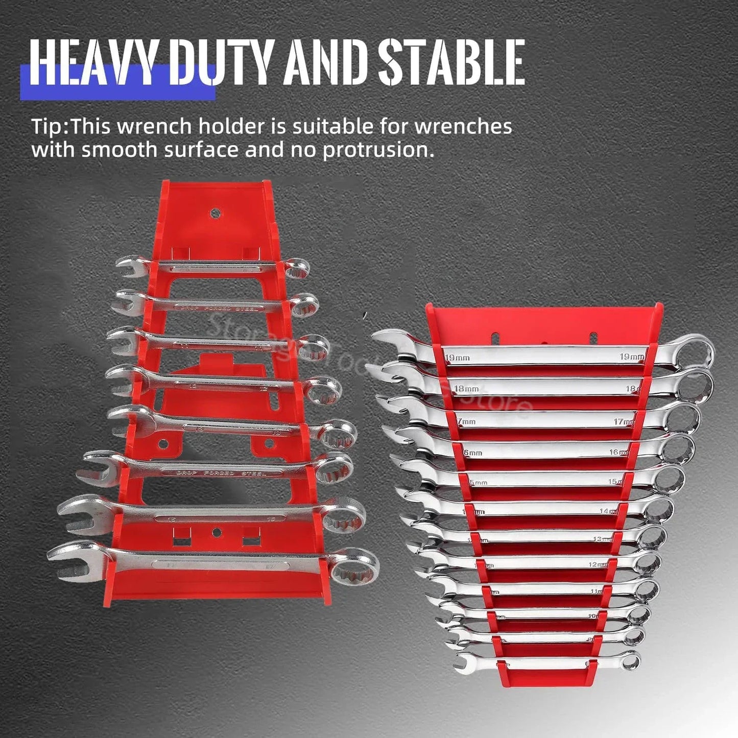 Plastic Wrench Organizer Tray – Tool Rack Holder for Spanners, Sockets & Standard Wrench Storage