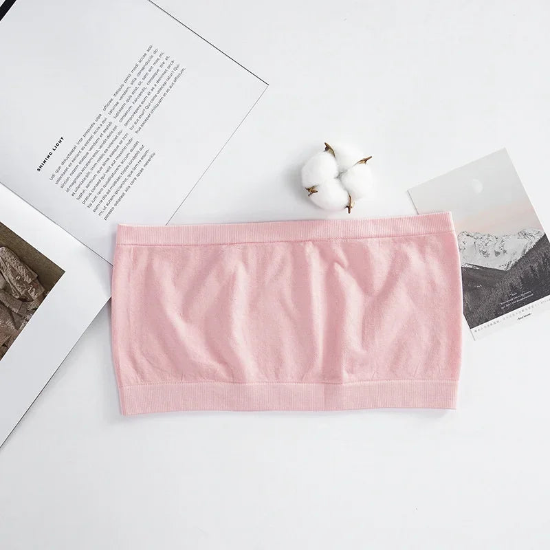 SP&CITY Women’s Summer Cotton Tube Top – Breathable Seamless Strapless Bra, No-Pad Underwear