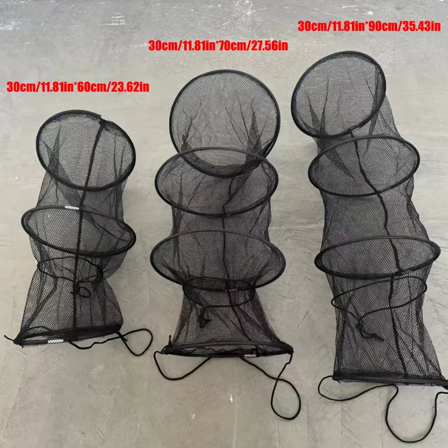 Large Capacity Foldable Fishing Net with Ropes – Portable Easy-Carry Fish Holder