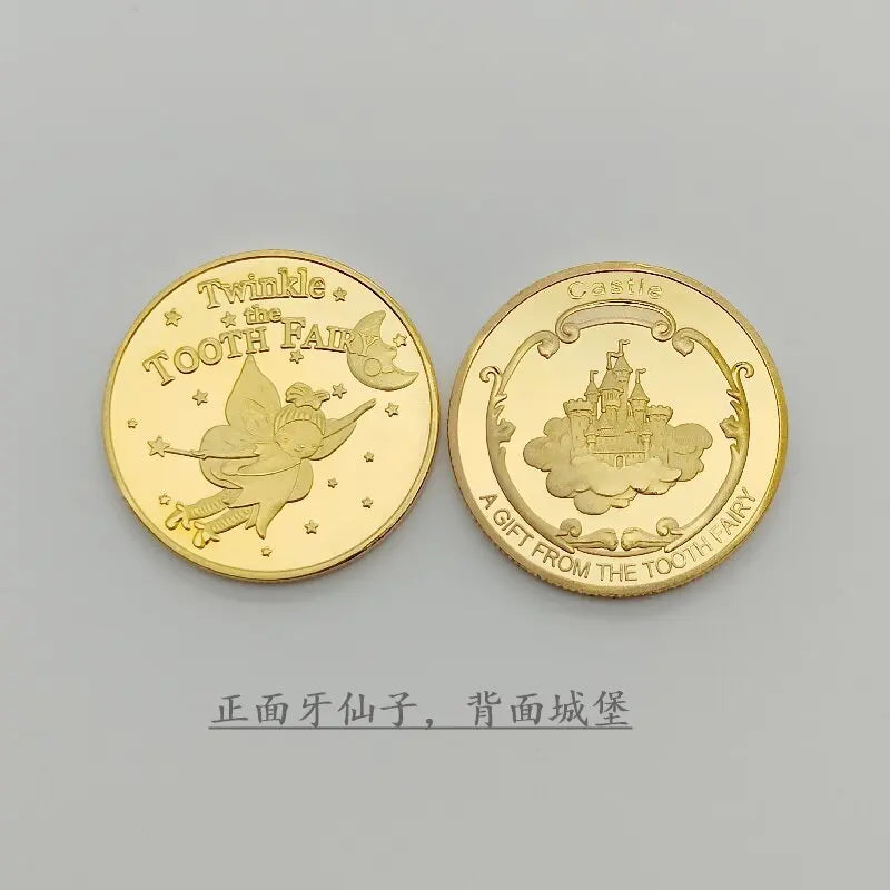 Tooth Fairy Gold Plated Commemorative Coin – Metal Keepsake Gift for Kids Tooth Collection